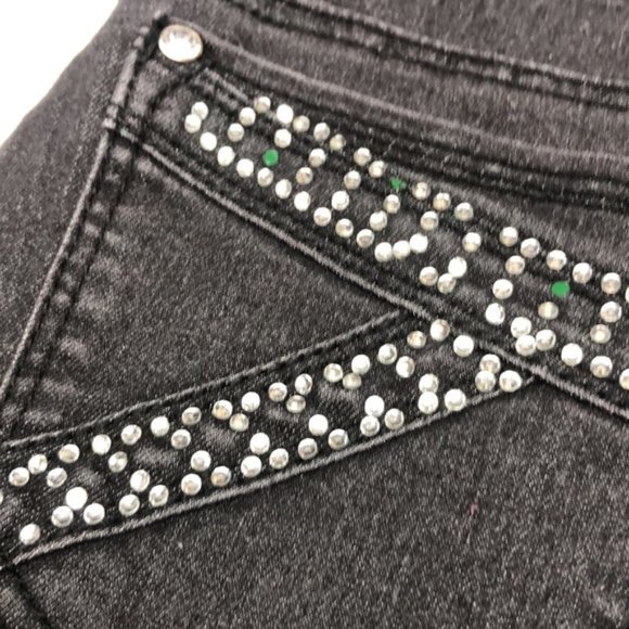 PREMIUM I&P FASHION BOOTCUT JEANS 11/31x32 BLACKWASH with CRYSTALS 💎 - Picture 13 of 15